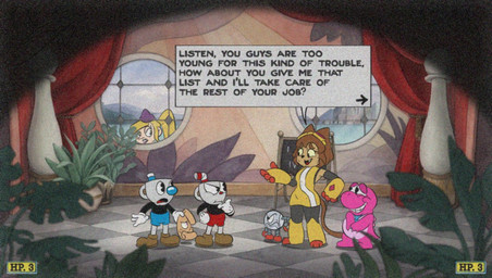 angry anthro clothed clothing female for_a_head group gui machine male nervous nervous_smile text text_box indig58795 cuphead_(game) gameoverse glitch_productions studio_mdhr cuphead_(character) fold_(gameoverse) gobbles_(gameoverse) kaboodle_(gameoverse) kit_bodega miss_information mugman animate_inanimate dinosaur domestic_cat felid feline felis human mammal object_head prehistoric_species reptile robot scalie 2026 crossover english_text