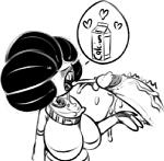 afro blush bodily_fluids breasts choker cum cum_in_mouth cum_inside disembodied_penis duo female genital_fluids genitals heart_symbol jewelry male male/female necklace not_furry penis solo_focus ponk alien cyclops humanoid hybrid low_res monochrome sketch