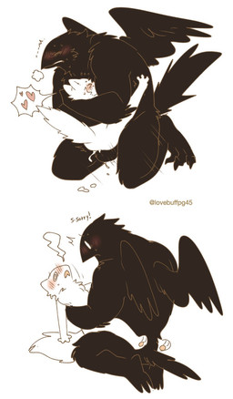 >_< ambiguous_penetration anthro anthro_on_anthro anthro_penetrated anthro_penetrating anthro_penetrating_anthro apology avian_feet balls before_and_after biped black_balls black_body black_feathers black_tail black_wings blush bodily_fluids breath clenched_teeth cum cum_inside cum_on_balls cum_on_ground duo ejaculation eyes_closed feathers female female_penetrated fluffy fluffy_tail fucked_to_exhaustion fur genital_fluids genitals heart_reaction hug hugging_another kneeling larger_anthro larger_male leaking_cum legs_up male male/female male_penetrating male_penetrating_female muscular muscular_anthro muscular_male narrowed_eyes open_mouth penetration raised_tail sex simple_background size_difference smaller_anthro smaller_female spiral spiral_eyes surprised sweat_emanata tail tail_feathers teeth text tight_hug white_background white_body white_fur white_tail wide_eyed wings lovebuffpg45 karagarasu_(pegu2726) tarte_(pegu2726) avian domestic_cat felid feline felis mammal digital_drawing_(artwork) digital_media_(artwork) hi_res female_(lore)