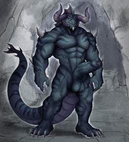 abs anthro balls biceps big_muscles big_penis blue_sclera calf_muscles claws deltoids erection fantasy forearm_muscles foreskin genitals horn humanoid_genitalia humanoid_penis magic male muscular muscular_anthro muscular_male nipples nude penis solo tail trapezius vein veiny_penis warrior fluff1zard dungeons_and_dragons hasbro mythology wizards_of_the_coast dragon monster mythological_creature mythological_scalie scalie unknown_species absurd_res digital_media_(artwork) hi_res