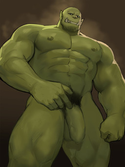 abs bald balls beard big_balls big_muscles big_nipples big_pecs big_penis facial_hair fangs flaccid foreskin genitals green_body humanoid_genitalia humanoid_penis humanoid_pointy_ears male muscular muscular_humanoid muscular_male navel nipples nude pecs penis pointy_ears pubes solo teeth tusks unretracted_foreskin dopq humanoid orc 3:4 hi_res