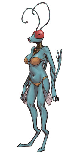 2_antennae 2_fingers antennae_(anatomy) anthro bare_shoulders barefoot big_breasts big_eyes bikini biped blue_antennae blue_body blue_breasts blue_skin breasts clothed clothed_anthro clothed_female clothing digitigrade feet female fingers glistening glistening_breasts glistening_eyes jewelry light_body light_skin lips long_antennae monotone_body monotone_skin multicolored_jewelry multicolored_necklace navel neck_ring necklace pink_lips pupils red_sclera simple_background solo standing swimwear tan_bikini tan_clothing tan_swimwear thick_lips three-quarter_view two-piece_swimsuit unusual_pupils white_background artrextino image_comics invincible_(image_comics) arthropod insect thraxan 2025 absurd_res digital_drawing_(artwork) digital_media_(artwork) full-length_portrait hi_res portrait