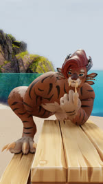 4_ears anthro beach claws fangs feet female fur furniture hair horn looking_at_viewer masturbation multi_ear muscular muscular_anthro muscular_female nude pawpads paws picnic_table seaside smile solo table teasing teeth toes charlottefloof blender_cycles guild_wars charlotte_(charlottefloof) charr felid mammal 3d_(artwork) 9:16 animated blender_(artwork) digital_media_(artwork) hi_res loop no_sound short_playtime webm