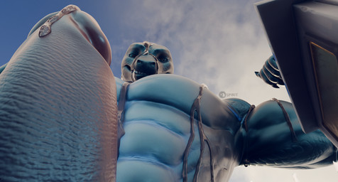 abs anthro armpit_fetish big_penis blue_body bodily_fluids first_person_view flexing genital_fluids genitals huge_penis humanoid_genitalia humanoid_penis macro macro_anthro macro_focus macro_male male penis precum public public_nudity smile solo water spirit(paw) chocoscorner_(modeler) godzilla_(series) toho godzilla kaiju lizard reptile scalie 3d_(artwork) blender_(artwork) blender_cycles_(artwork) digital_media_(artwork) hi_res