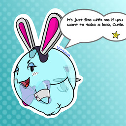 anus ball blue_body blush blush_lines bow_tie bunny_costume clothing confident costume cuffs_(clothing) exhibitionism eyelashes fake_ears fake_rabbit_ears fangs female floating genitals ghost_tail looking_back not_furry playboy_bunny round_body short_arms short_tail solo speech_bubble stubby_arms tail teeth text toony translucent translucent_body vulva waiter_tray x_anus warioanon mario_bros nintendo peeka_(mario) boo_(mario) ghost sphere_creature spirit 1:1 absurd_res english_text hi_res