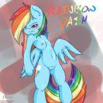 2014 abstract_background anthro anthrofied blue_fur blush breasts cutie_mark english_text equine female friendship_is_magic fur grin hair makoruu mammal multi-colored_hair my_little_pony navel nipples nude pegasus pussy rainbow_dash_(mlp) rainbow_hair solo text wings
Rating: Explicit
Score: 17
User: lemongrab
Date: March 20, 2014