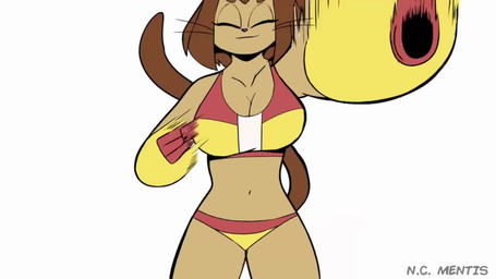 anthro arm_cannon bikini bikini_bottom bikini_top breasts butt clothing female solo spread_legs spreading swimsuit_only swimwear thick_thighs two-piece_swimsuit weapon_arm yellow_clothing n.c._mentis gameoverse glitch_productions kit_bodega animal_humanoid domestic_cat felid felid_humanoid feline feline_humanoid felis humanoid mammal mammal_humanoid 16:9 animated digital_media_(artwork) hi_res short_playtime sound video widescreen