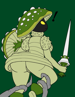 anthro anthrofied big_butt breasts butt exposed female fungus genitals looking_back melee_weapon mushroom not_furry plant polearm running shield solo spear surprised tentacle_around_leg tentacles vines vulva weapon wide_hips yellow_body yellow_eyes anonymous_artist jade_cocoon_2 elemental_creature fungi_fauna humanoid 2022 digital_drawing_(artwork) digital_media_(artwork) hi_res