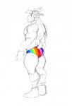 alternate_pride_colors alternate_rainbow_pride_colors anthro antlers biceps big_butt butt clothed clothing furgonomics horn lgbt_pride male multicolored_clothing multicolored_speedo multicolored_swimwear muscular muscular_anthro muscular_male partially_clothed pattern_clothing pride_color_clothing pride_color_speedo pride_color_swimwear pride_colors quads rainbow rainbow_pride_colors simple_background solo speedo standing striped_clothing stripes swimwear thick_thighs topless triceps underwear chesschirebacon ralph_(chesschirebacon) deer mammal digital_media_(artwork) hi_res sketch spot_color