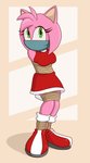 anthro bdsm bondage bound breasts cloth_gag clothing dress female gag looking_at_viewer restraints rope rope_bondage solo standing whistleristler sega sonic_the_hedgehog_(series) amy_rose eulipotyphlan hedgehog mammal hi_res