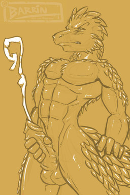 abs anthro athletic athletic_male balls bodily_fluids clenched_teeth cum cumshot ejaculation erection genital_fluids genitals hand_on_penis looking_pleasured male masturbation navel non-mammal_balls non-mammal_navel orgasm_face pecs penis scales snout solo standing tail teeth text thick_tail barrin84 aquilus lizard reptile scalie 2:3 artist_name hi_res signature watermark