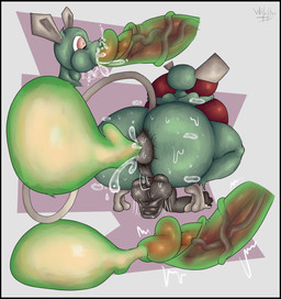 all_the_way_through anal_hair anthro balls big_balls big_butt black_border black_eyes bodily_fluids border bottomwear butt clothing condom condom_in_mouth condom_through cum cum_inside cum_through duo epididymis feet foreskin fur genital_fluids genitals green_body green_fur huge_balls huge_butt humanoid_genitalia humanoid_penis hyper hyper_genitalia licking male male/male mostly_nude mouth_hold object_in_mouth oral oral_penetration oral_threading penetration penile penis penis_lick precum pubes pubes_exposed raphe_(anatomy) red_eyes saggy_balls scrotum_flap sex sexual_barrier_device simple_background steam sweat sweaty_butt sweaty_genitalia tail thick_thighs threaded_by_condom tongue vein veiny_balls veiny_penis wilelter lagomorph leporid mammal mouse murid murine rabbit rodent digital_media_(artwork)
