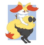 anthro areola belly big_breasts big_nipples black_areola black_nipples breasts dark_nipples female huge_breasts huge_nipples nipples obese overweight overweight_anthro overweight_female slightly_chubby solo stick_in_tail tail wide_hips alyaska2201 nintendo pokemon braixen generation_6_pokemon pokemon_(species) 2024 hi_res