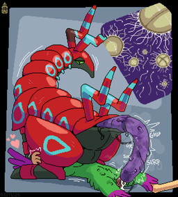 animal_genitalia anthro anthro_on_feral anthro_penetrating anthro_penetrating_feral arthropod_abdomen arthropod_abdomen_cloaca arthropod_abdomen_genitalia bestiality bestiality_impregnation bodily_fluids cloaca cloaca_juice cloacal cloacal_penetration cum cum_in_cloaca cum_in_ovipositor cum_inside dividing_ovum dominant dominant_feral duo female feral feral_penetrated genital_fluids genitals impregnation interspecies interspecies_impregnation larger_dom larger_penetrated male male/female male_on_feral male_penetrating_feral ovipositor ovipositor_penetration ovum penetration penile penis penis_milking sex size_difference sperm_cell tapering_penis vaginal_fluids mustard_(welcometothevoid) nintendo pokemon avian generation_5_pokemon nevrean pokemon_(species) scolipede digital_media_(artwork) pixel_(artwork)