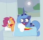 animated creepy equine female feral friendship_is_magic furseiseki_(artist) horn horse mammal my_little_pony pony princess_luna_(mlp) rape_face scootaloo_(mlp) smile text wings
Rating: Safe
Score: 7
User: Robinebra
Date: March 21, 2014