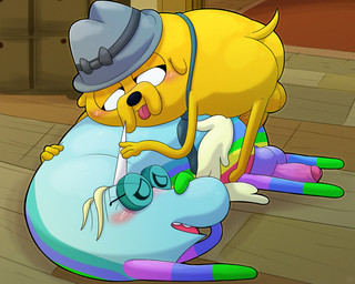 anal anal_penetration anthro balls blue_body blush clothed clothing duo eye_contact genitals horn looking_at_another male male/male multicolored_body nude on_ground partially_clothed penetration penis rainbow_body simple_background slightly_chubby slightly_chubby_male tail yellow_body leothelionel adventure_time cartoon_network mythology bob_rainicorn joshua_the_dog canid canine canis domestic_dog equid equine mammal mythological_creature mythological_equine rainicorn unicorn hi_res