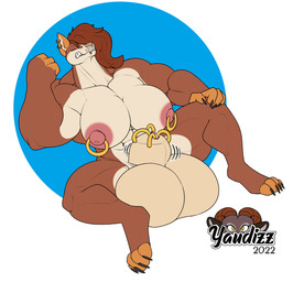 abs animal_genitalia anthro balls big_balls big_breasts big_muscles big_sheath breasts furgonomics furry-specific_piercing genital_piercing genitals gynomorph huge_sheath hyper hyper_genitalia hyper_sheath intersex muscular muscular_anthro muscular_intersex nipple_piercing nipples piercing sheath sheath_piercing solo thick_thighs throbbing wide_hips yaudizz jaycee_mcgregon canid canine canis domestic_dog mammal pit_bull absurd_res hi_res
