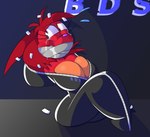 anthro bag bdsm bodily_fluids bondage bound breasts cleavage clothed clothing duct_tape duct_tape_gag female gag gagged pink_nose red_body solo tape tears tempson happy_tree_friends flaky_(htf) mammal porcupine rodent absurd_res hi_res