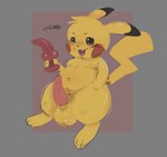 balls big_balls dildo genitals knot knotted_dildo looking_at_viewer male paws penis sex_toy solo tail tapering_penis thick_thighs truemew nintendo pokemon generation_1_pokemon pikachu pokemon_(species) hi_res