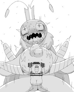 2_antennae 4_legs abdominal_bulge ambiguous_gender ambiguous_penetrated amputee animal_genitalia anthro anthro_penetrated balls bdsm blush bodily_fluids censor_bar cloaca cloacal cloacal_penetration collar collar_tag cross_pupils crown crying disability dominant dominant_human dominant_male double_penetration duo from_behind_position genitals headgear heart_collar_tag human_on_anthro human_penetrating human_penetrating_anthro ineffective_censorship insect_wings interspecies male male/ambiguous male_human male_penetrating male_penetrating_ambiguous missing_all_arms missing_all_legs missing_all_limbs missing_arm missing_leg missing_limb open_mouth penetration penile penile_penetration penis penis_in_cloaca questionable_consent round_head ruff saliva sex sex_toy sex_toy_in_cloaca sex_toy_insertion shaking solo_focus submissive submissive_ambiguous submissive_anthro sweat tears text thrusting trembling vibrator_in_cloaca wings wrapped_legs omnivore_(artist) disney hoppers_(disney) pixar anon titus_(hoppers) arthropod butterfly human insect lepidopteran mammal censored english_text greyscale hi_res japanese_description monochrome unavailable_at_source