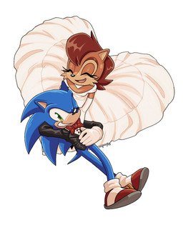 anthro bow_tie breasts bride canon_couple cleavage clothed clothing dress duo eyes_closed female footwear green_eyes grin groom happy heart_symbol male male/female married_couple shoes smile sneakers wedding wedding_dress pesky-pincushion sega sonic_the_hedgehog_(satam) sonic_the_hedgehog_(series) sally_acorn sonic_the_hedgehog eulipotyphlan hedgehog mammal rodent sciurid tree_squirrel hi_res