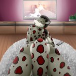 anthro femboy male nude solo tail_covering_crotch wolfschulte umbrose felid mammal pantherine snow_leopard 1:1 absurd_res hi_res