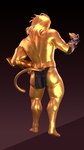 abs anthro blonde_hair bottomwear butt clothed clothing fur hair loincloth loincloth_only long_hair male metallic_body moobs mullet muscular muscular_male rear_view solo tail topless yellow_body yellow_fur dollymolly323 epic_games fortnite meowscles meowscles_(golden_agent) purradise_meowscles domestic_cat felid feline felis mammal 3d_(artwork) 4k 9:16 absurd_res digital_media_(artwork) hi_res