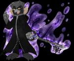 anthro beak clothed clothing cosplay half-closed_eyes keyblade melee_weapon narrowed_eyes open_beak open_mouth solo standing tongue weapon crownedvictory disney kingdom_hearts square_enix avian bird owl alpha_channel