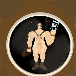 angry balls big_muscles big_penis body_hair chest_hair cigar eyewear foreskin frown genitals glasses glowing glowing_eyes guns_(mge) hairy harness holding_object holding_picture huge_muscles hyper hyper_muscles male mge_brothers muscular muscular_male not_furry penis pubes smoking solo neonhermit4444 team_fortress_2 valve human humanoid mammal shadow_creature 1:1 absurd_res hi_res picture_in_picture