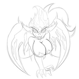 all_fours anthro anthrofied big_breasts black_sclera breasts cleavage clothed clothing corruption fangs female hair looking_at_viewer membrane_(anatomy) membranous_wings nipples open_mouth possession pupils sharp_teeth simple_background slit_pupils solo teeth white_background wings jrvanesbroek equestria_girls hasbro my_little_pony sunset_shimmer_(eg) demon 1:1 2013 black_and_white digital_drawing_(artwork) digital_media_(artwork) hi_res monochrome sketch