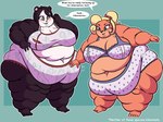 anthro barefoot belly big_belly big_breasts bra breasts clothed clothing duo feet female fur huge_belly huge_breasts huge_thighs hyper hyper_arms hyper_breasts hyper_legs hyper_thighs morbidly_obese morbidly_obese_female obese obese_female overweight overweight_female panties text thick_thighs underwear roxas617 activision crash_bandicoot_(series) crash_team_racing_(series) crash_team_racing_nitro-fueled coco_bandicoot yaya_panda bandicoot bear giant_panda mammal marsupial hi_res