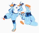 anthro bikini bikini_bottom bikini_top blue_body breasts cleavage clothed clothed_anthro clothed_female clothing curvy_figure feet female flip_flops footwear hands_behind_head hat headgear headwear legs_up lying on_back pokemorph sandals shoes simple_background soles solo sunscreen swimwear thick_thighs toes two-piece_swimsuit white_background ttothep_arts nintendo pokemon eeveelution generation_1_pokemon marine pokemon_(species) vaporeon 2025 hi_res