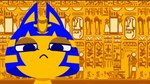 anthro bangs blue_ears blue_hair bob_cut egyptian expressionless eyelashes female hair head_bob hieroglyphics looking_at_viewer solo uraeus yellow_body yellow_inner_ear minus8 animal_crossing ankha_zone catjam egyptian_mythology middle_eastern_mythology mythology nintendo ankha_(animal_crossing) domestic_cat felid feline felis mammal 16:9 2d_animation animated meme short_playtime widescreen