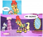 boots clothing cutie_mark duo facepalm female feral footwear horn legwear mirror shoes socks tail willdrawforfood1 friendship_is_magic hasbro my_little_pony mythology applejack_(mlp) rarity_(mlp) earth_pony equid equine horse mammal mythological_creature mythological_equine pony unicorn