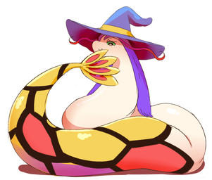 ambiguous_feral ambiguous_gender armless black_eyes closed_smile clothing eyebrows feral glistening glistening_body green_sclera hat hat_only headgear headgear_only headwear headwear_only legless mostly_nude mouth_closed multicolored_body multicolored_tail pupils purple_clothing purple_hat purple_headwear serpentine simple_background smile solo tail tan_body white_background white_pupils witch_hat 4chan_anon unknown_artist nintendo pokemon generation_3_pokemon milotic pokemon_(species) 2018 archived_source digital_drawing_(artwork) digital_media_(artwork) full-length_portrait portrait shaded