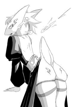 anthro big_butt blush butt clothed clothing hair legwear looking_at_viewer maid_uniform male short_tail simple_background slim solo tail thick_thighs thigh_highs uniform wide_hips codlam scalie black_and_white digital_drawing_(artwork) digital_media_(artwork) hi_res line_art monochrome