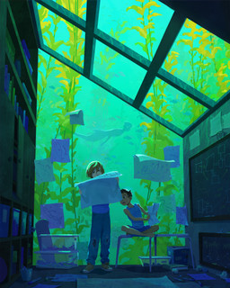 day group hair inside split_form trio_focus underwater water tamberella aquatic fish human mammal merfolk 2021 4:5 digital_media_(artwork) hi_res
