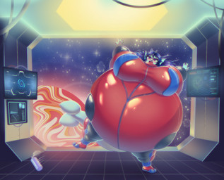 anthro breasts female helium inflation light planet solo space dark_ethna nintendo pokemon esther_(northwestdragon) eeveelution generation_1_pokemon pokemon_(species) vaporeon hi_res