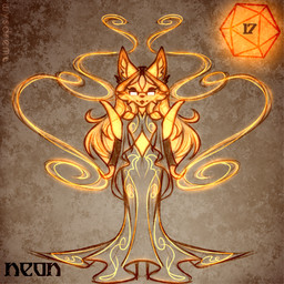 anthro breasts clothing d20 dice dress ear_tuft ears_up eyewear female glasses glowing glowing_hair hair holidays long_hair looking_at_viewer neon neon_lights open_mouth orange_dice orange_glow orange_hair solo standing tuft wearing_glasses wysdrem halloween canid canine canis mammal wolf 1:1 hi_res