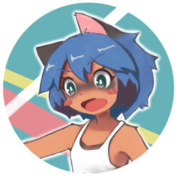 anthro black_body black_fur black_hair blue_hair blush blush_stickers breasts brown_body brown_fur chibi clothed clothing cute_fangs eyebrows eyelashes facial_markings fangs female female_anthro fur green_eyes hair head_markings kemono markings mask_(marking) multicolored_body multicolored_fur multicolored_hair open_mouth shirt short_hair small_breasts solo tan_body tan_fur tank_top teeth tongue topwear uki0x0 brand_new_animal studio_trigger michiru_kagemori canid canine mammal raccoon_dog tanuki 1:1 2021 digital_media_(artwork) hi_res icon