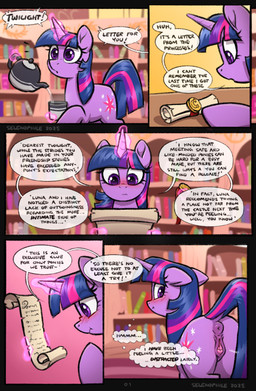 animal_genitalia animal_vulva anus blurred_background blush cutie_mark dialogue equine_genitalia equine_vulva eyelashes female feral genitals horn purple_body purple_eyes scroll solo speech_bubble tail text vulva selenophile friendship_is_magic hasbro my_little_pony mythology twilight_sparkle_(mlp) equid equine mammal mythological_creature mythological_equine unicorn absurd_res comic digital_media_(artwork) english_text hi_res