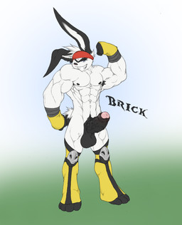 abs anthro balls erection genitals humanoid_genitalia humanoid_penis male mostly_nude muscular muscular_anthro muscular_male nipples pecs penis pose pubes solo vein veiny_penis utx-shapeshifter lagomorph leporid mammal rabbit 2015 hi_res