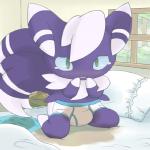 bed blanked blue_seam_briefs blue_seam_underwear blush bodily_fluids briefs clothing colored_seam_underwear furniture genital_fluids inside lamp male pillow solo tears underwear urine wet wet_clothing wet_underwear window wadorigi nintendo pokemon felid generation_6_pokemon mammal meowstic pokemon_(species) 1:1