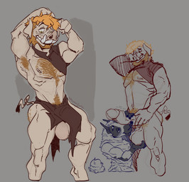 anthro armpit_hair ball_fondling ball_lick balls big_balls big_penis body_hair bottomwear butt_hair chest_hair clothing duo erection facial_scar fellatio fondling genitals hairy handjob huge_penis humanoid_genitalia humanoid_penis hyper hyper_genitalia hyper_penis licking loincloth male male/male muscular muscular_male oral penile penis penis_lick pubes saggy_balls scar sex standing standing_sex sucking tenting tongue tusks raunchysurfeit microsoft minecraft mojang xbox_game_studios murph_(raunchysurfeit) bovid caprine domestic_pig domestic_sheep kerry_hill_sheep mammal piglin sheep suid suine sus_(pig) hi_res