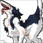 1:1 2005 all_fours ambiguous_gender anthro ass_up bodily_fluids butt chest_tuft digital_media_(artwork) digitigrade drooling fur gaping_mouth low_res mammal mick39 oekaki open_mouth rain_silves raised_tail saliva sergal solo suggestive tail tongue tuft