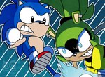 anthro blue_eyes clothed clothing ear_piercing female footwear gloves green_body hair handwear male piercing smile toongrowner idw_publishing sega sonic_the_hedgehog_(comics) sonic_the_hedgehog_(idw) sonic_the_hedgehog_(series) surge_the_tenrec eulipotyphlan hedgehog mammal