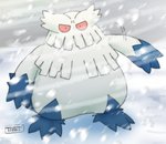 ambiguous_gender biped blue_body not_furry outside plant snow snowing solo white_body toshi_(artist) nintendo pokemon abomasnow elemental_creature flora_fauna generation_4_pokemon humanoid pokemon_(species) shiny_pokemon 2020