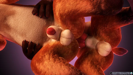 anal animal_genitalia balls duo feral from_behind_position fully_sheathed fur genitals hip_grab knot low-angle_view male male/male penetration selfcest sex sheath sheathed_while_penetrated square_crossover worm's-eye_view conditional_dnp crittermatic chip_(crittermatic) canid canine mammal 2026 3d_(artwork) digital_media_(artwork) hi_res