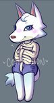 anthro bdsm bondage bound clean_diaper clothed clothing diaper female heart_symbol looking_at_viewer restraints smile solo straitjacket wearing_diaper chocock animal_crossing nintendo whitney_(animal_crossing) canid canine canis mammal wolf