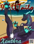 beach bikini clothing feral seaside solo star_censor swimwear tail two-piece_swimsuit fr0stbit3 mythology scales_and_tails xenthra_(anotherpersons129) dragon mythological_creature mythological_scalie scalie absurd_res censored cover hi_res magazine_cover